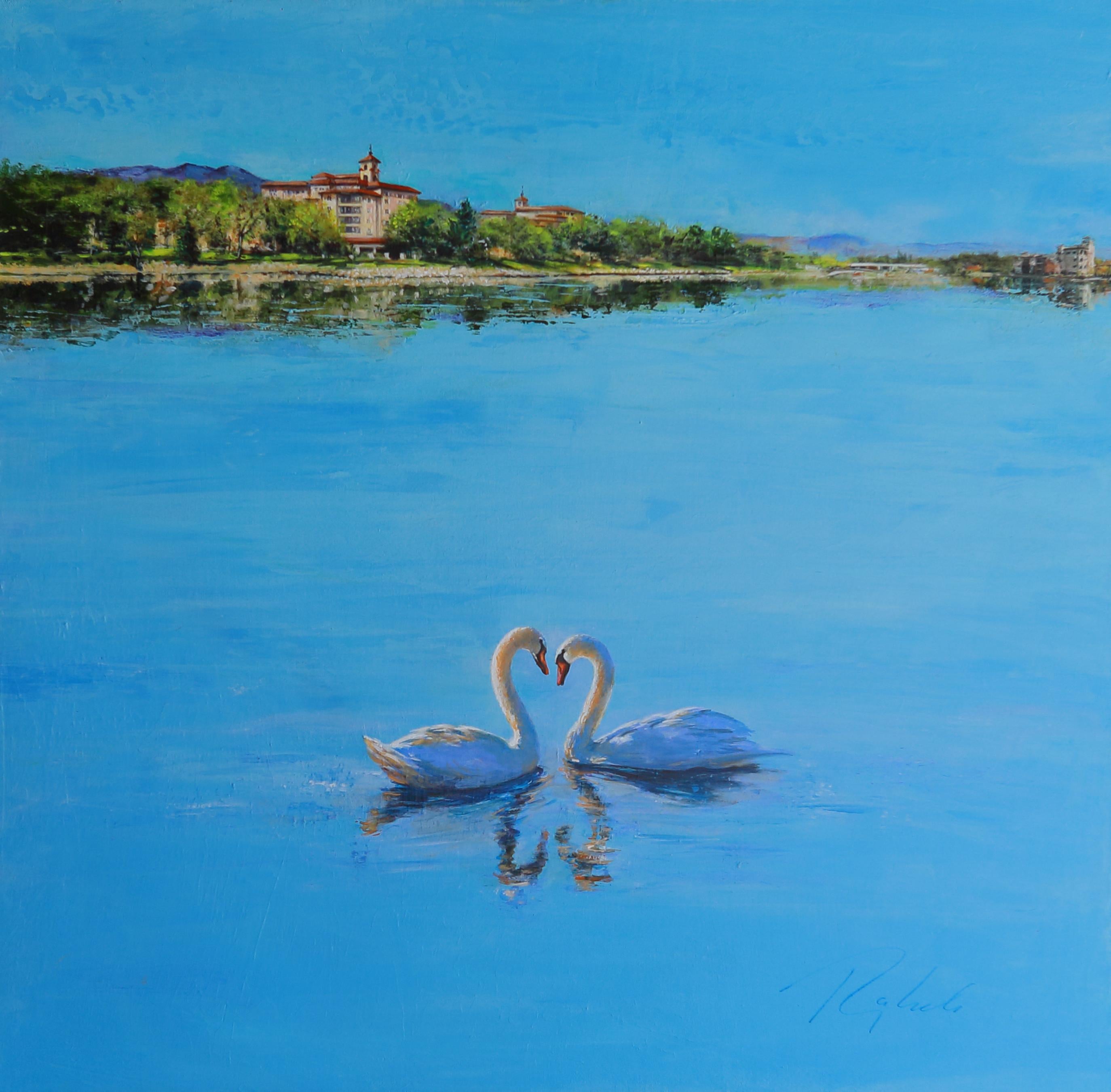 Animal Painting di Greg Ragland - Due cigni di Broadmoor