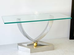 Greg Sheres Stainless Steel Modern Console Table
