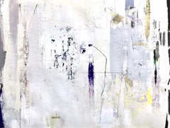 Forest- Light Cool Tone Abstract Mixed Media Painting on Paper