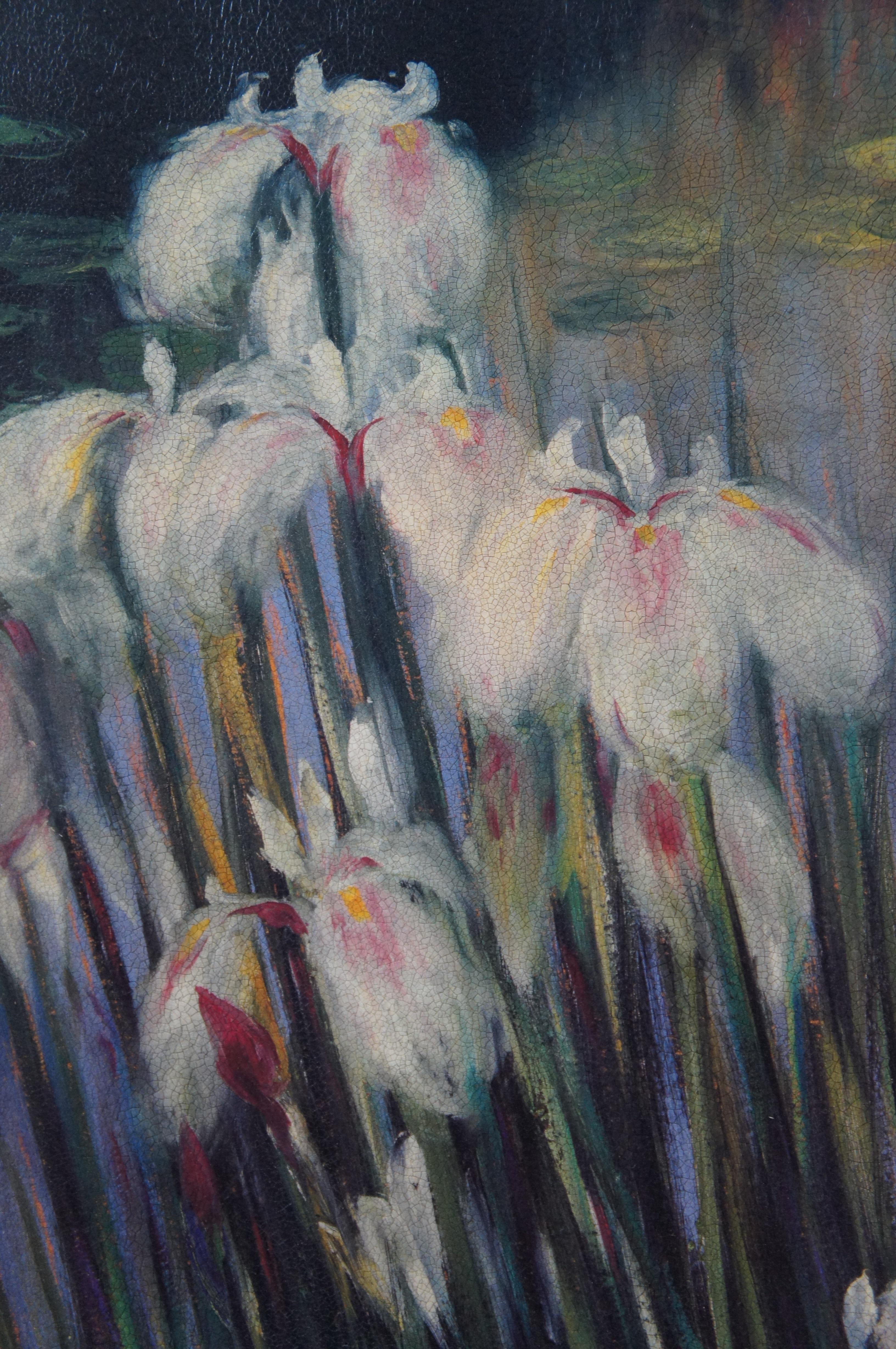 Greg Singley Wild Irises Framed Impressionist Print on Board 41