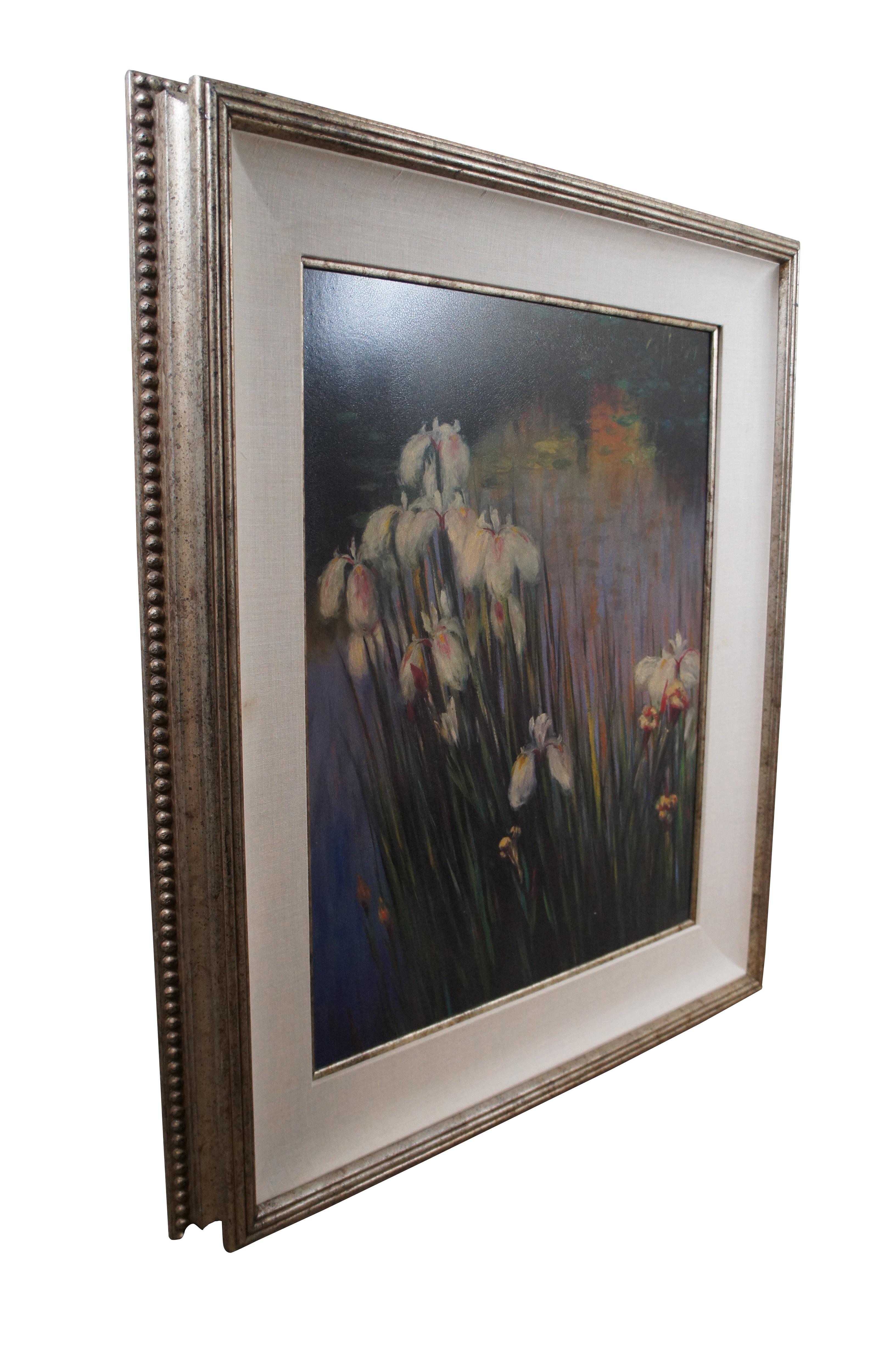 Expressionist Greg Singley Wild Irises Framed Impressionist Print on Board 41