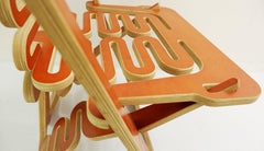 Gregg Fleishman Prototype European cutout plywood "Lumbarest" or Puzzle Chair