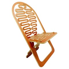 Gregg Fleishman Prototype European Cutout Plywood "Lumbarest" or Puzzle Chair