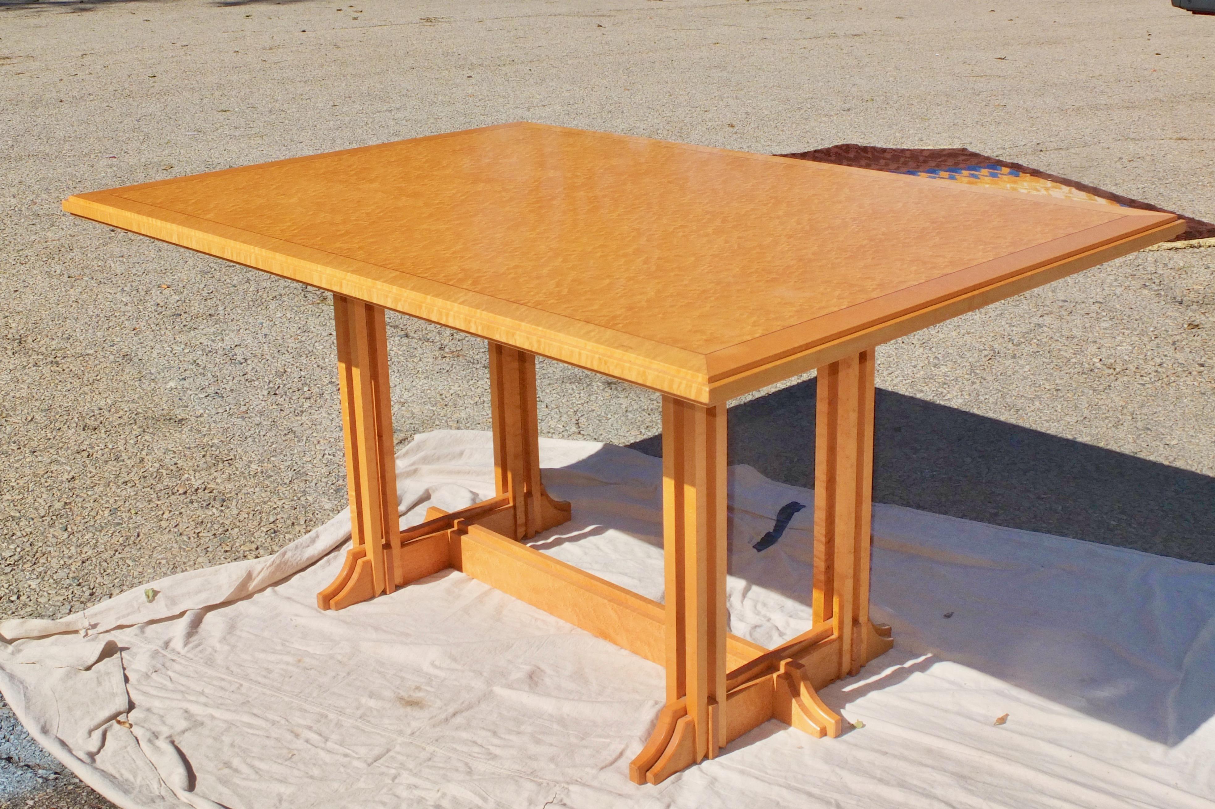 Late 20th Century Gregg Lipton Studio Craft Trestle Table For Sale
