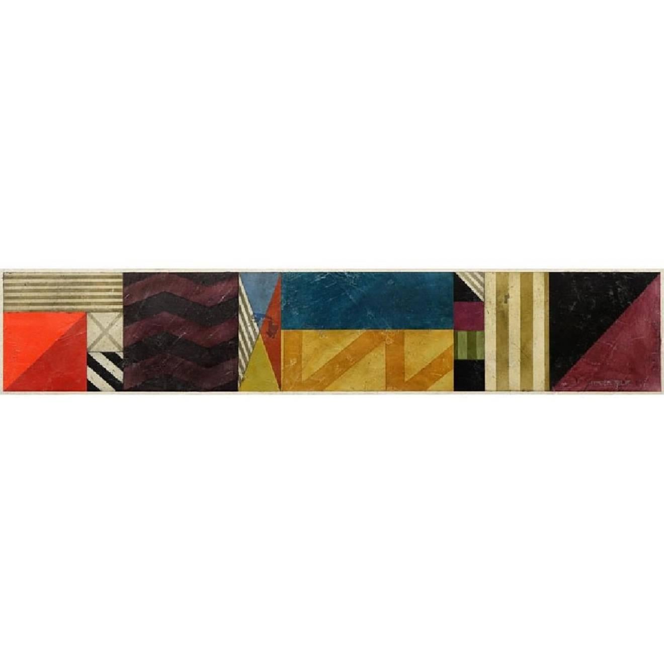 Grande quadro astratto geometrico modernista - Painting di Gregg Robinson