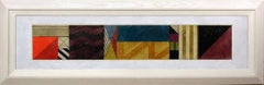 Retro Large Modernist Geometric Abstract Painting
