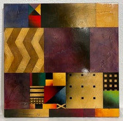 Modernist Dry Pigment Plaster Lacquer Abstract Geometric Painting Gregg Robinson