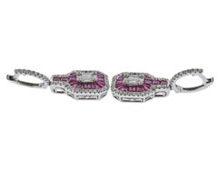 Gregg Ruth 1.16 Carat Diamond 2.24 Carat Ruby Gold Earrings
