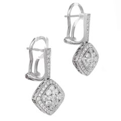 Gregg Ruth 1.20 Carat Diamond Cluster Gold Dangle Earrings