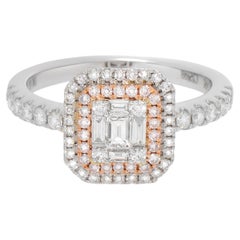 Anello di fidanzamento Gregg Ruth in oro 14k, diamanti bianchi e Pink Diamond