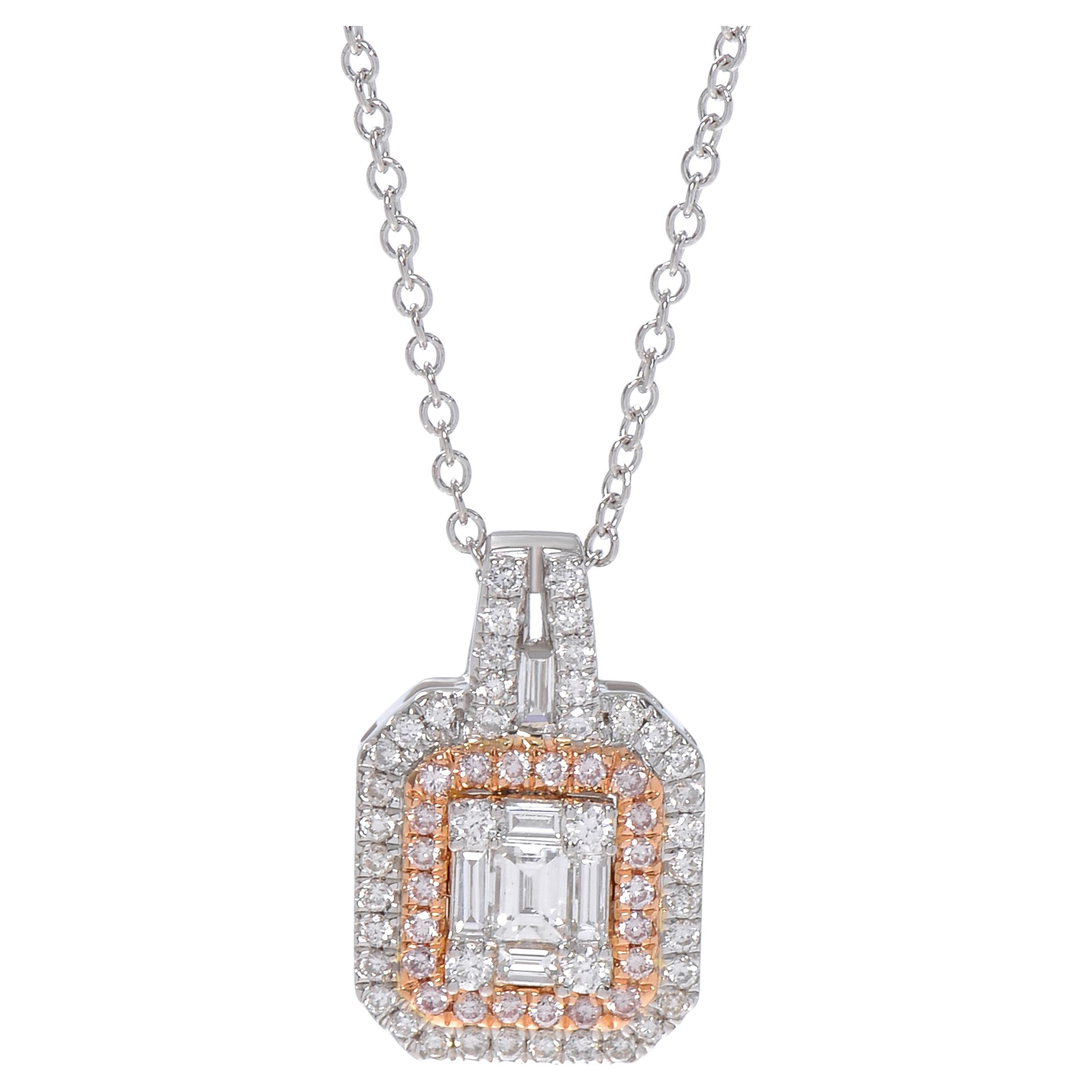 Gregg Ruth 14k Gold, White Diamond & Pink Diamond Pendant Necklace