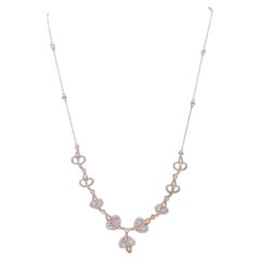 Gregg Ruth, 18 Karat rosa & weiße Diamant-Tropfen-Halskette