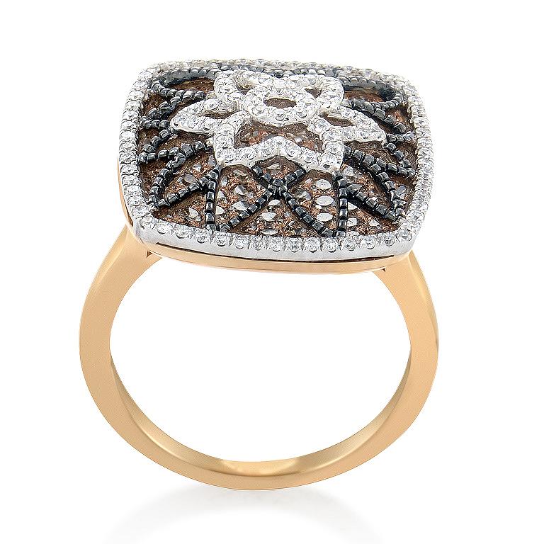 Il potere delle stelle fiorisce in questo anello dal design accattivante. L'oro rosa 18 carati si erge dolcemente in un'esplosiva esposizione di 2,07 carati di diamanti e rodium nero.
Misura dell'anello: 6,75