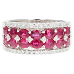 Gregg Ruth Bague en or blanc 18 carats avec rubis de 2,99 carats et diamants