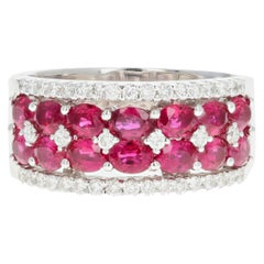 Gregg Ruth 18 Karat White Gold 2.99 Carat Ruby and Diamond Ring