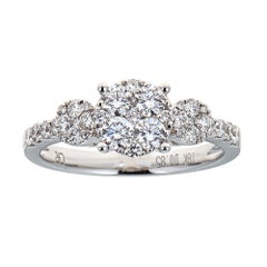 Gregg Ruth 18 karat White Gold and 0.93 Carat Three Stone Engagement Ring Sz 6.7