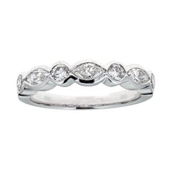 Gregg Ruth 1.0 Carat Diamond Band 18 karat White Gold Engagement Ring Size 6.5