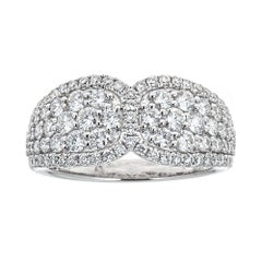 Gregg Ruth Bague de fiançailles en or blanc 18 carats avec diamants de 1,60 carat, taille 6,5