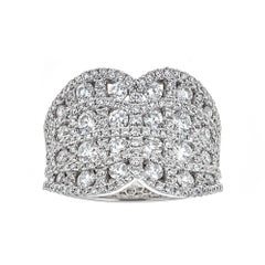 Gregg Ruth Bague de fiançailles en or blanc 18 carats avec diamants de 2,10 carats, taille 6,2