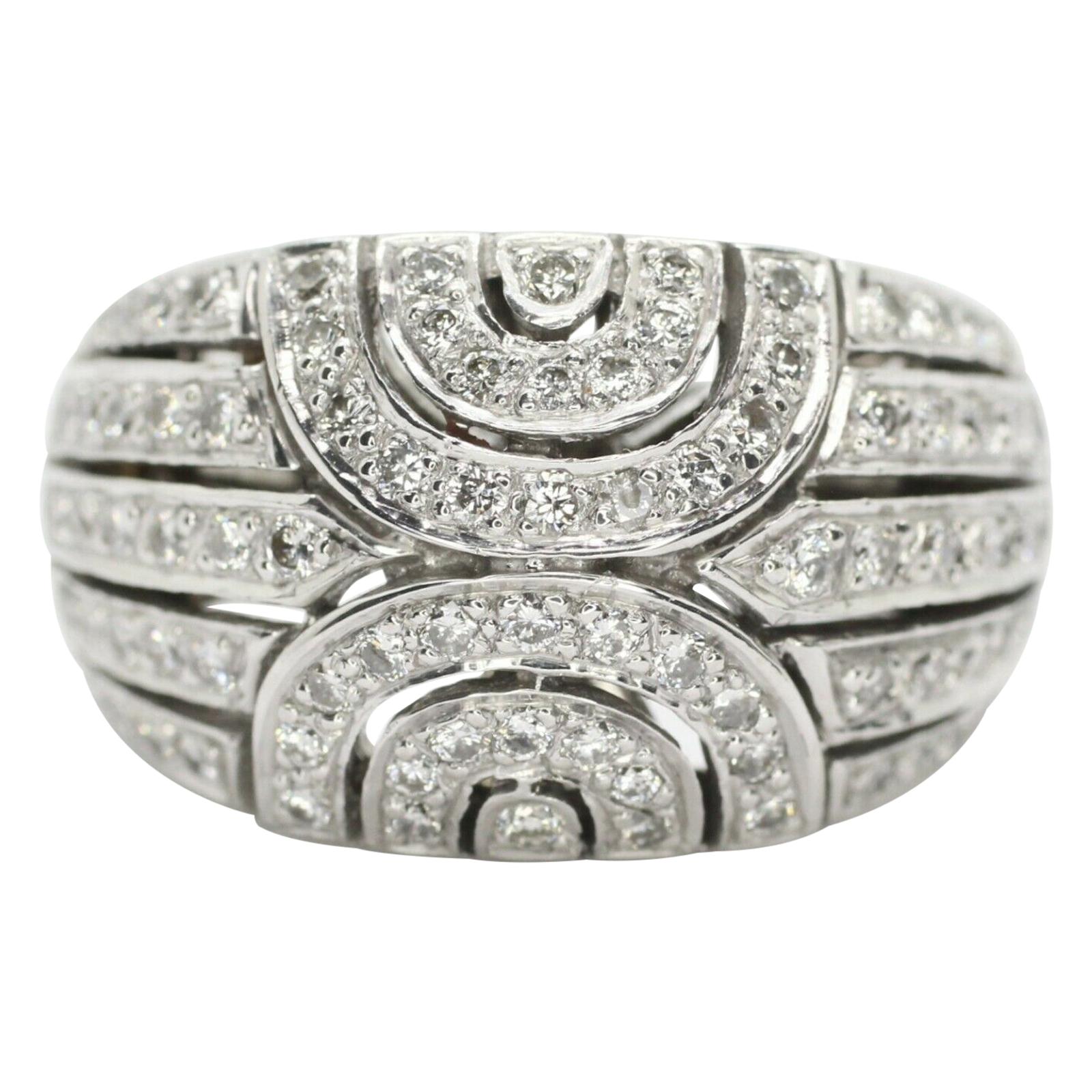 Gregg Ruth 18 Karat Woven Ring with Pavé Diamonds For Sale at 1stDibs