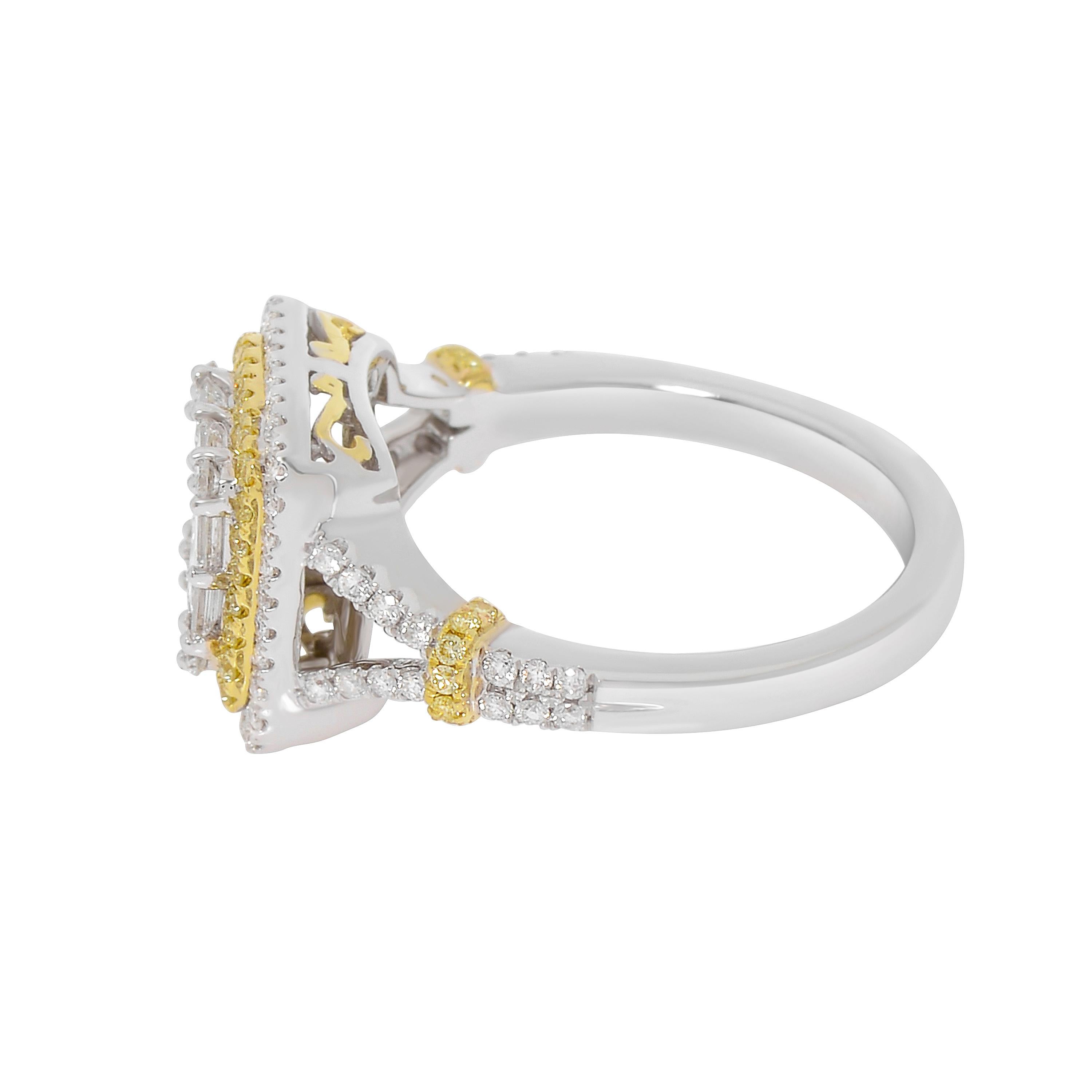 Gregg Ruth Verlobungsring aus 18 Karat Gold, weißem Diamant und rosa Diamant Gr. 6,5 (Zeitgenössisch) im Angebot