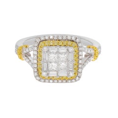 Gregg Ruth Verlobungsring aus 18 Karat Gold, weißem Diamant und rosa Diamant Gr. 6,5