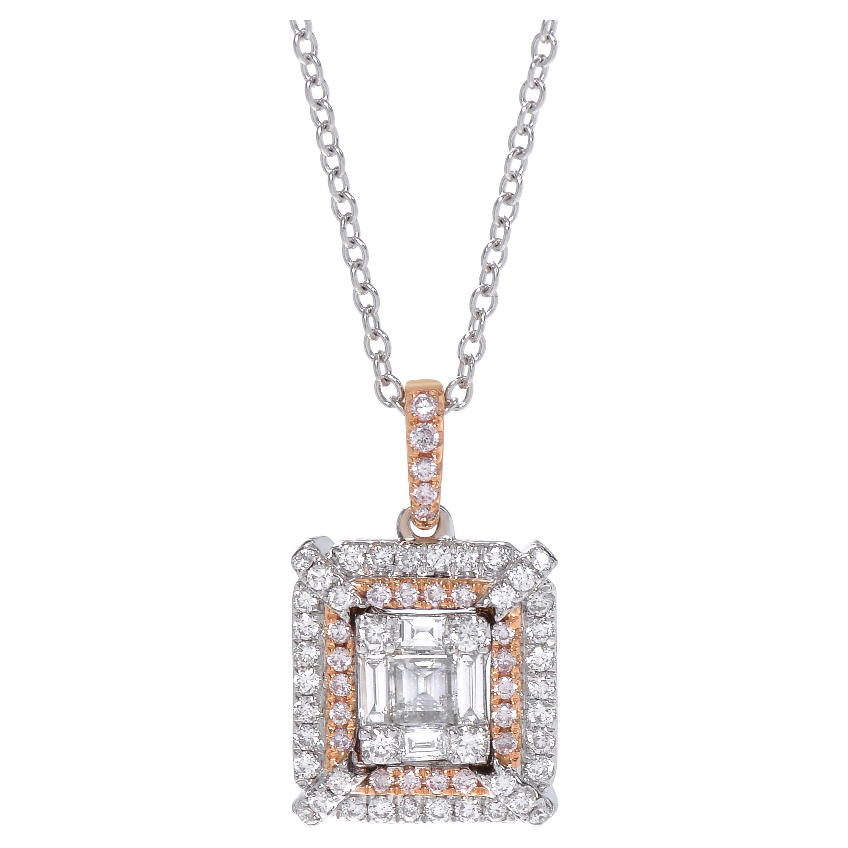 Gregg Ruth 18k Gold, White Diamond & Pink Diamond Pendant Necklace