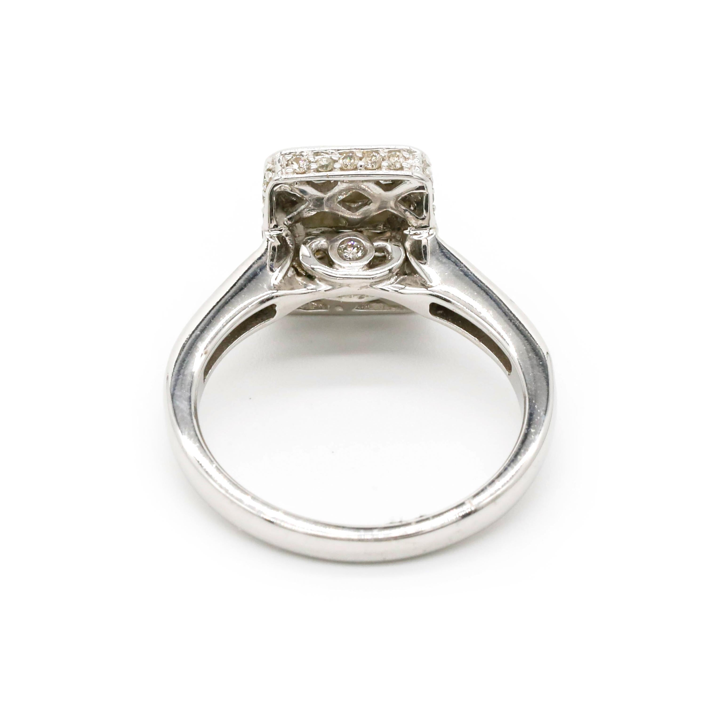 Gregg Ruth 18k White Gold 1.0 Carat Princess Cut Diamond Engagement Ring Sz 6.5 For Sale 1