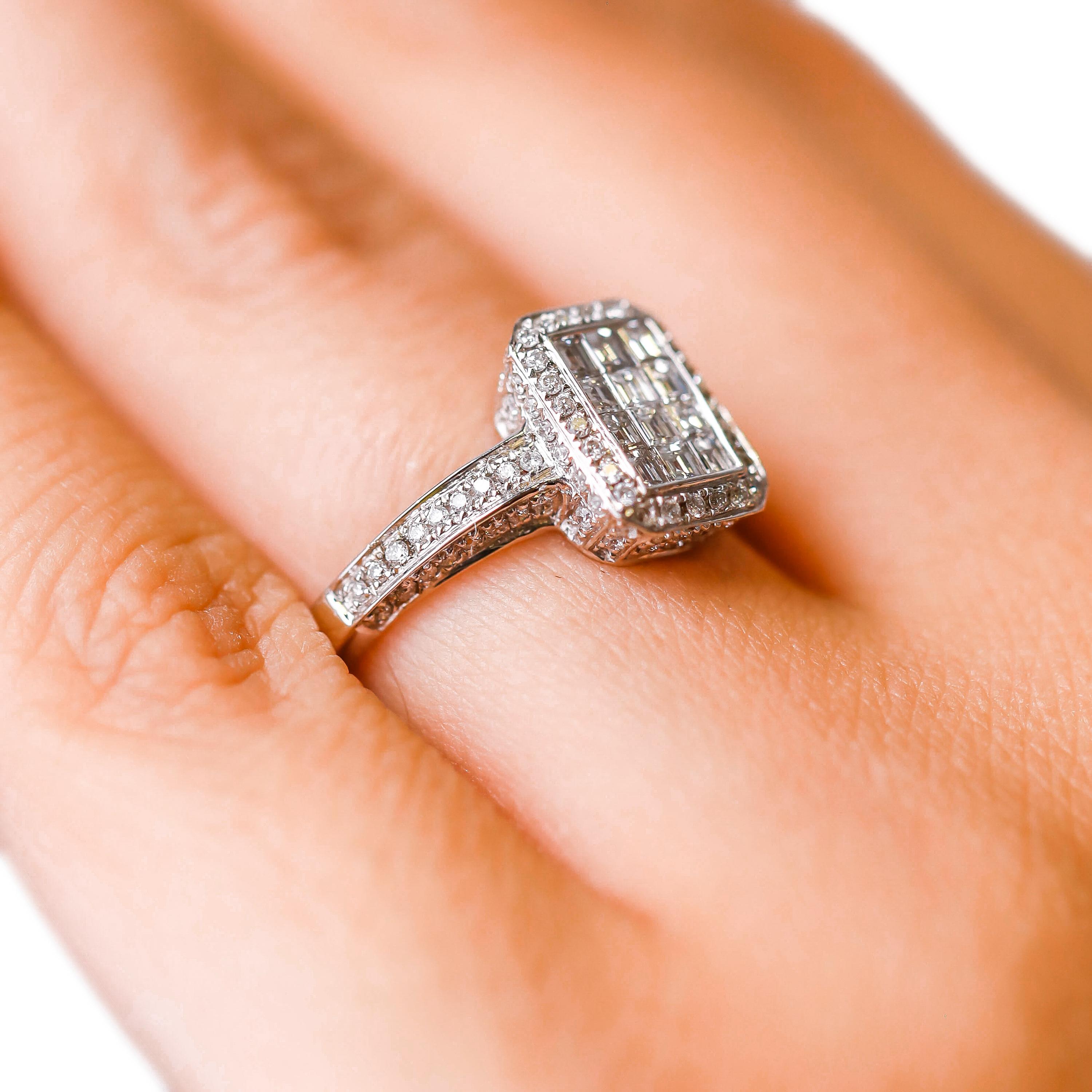 Gregg Ruth 18k White Gold 1.0 Carat Princess Cut Diamond Engagement Ring Sz 6.5 For Sale 6