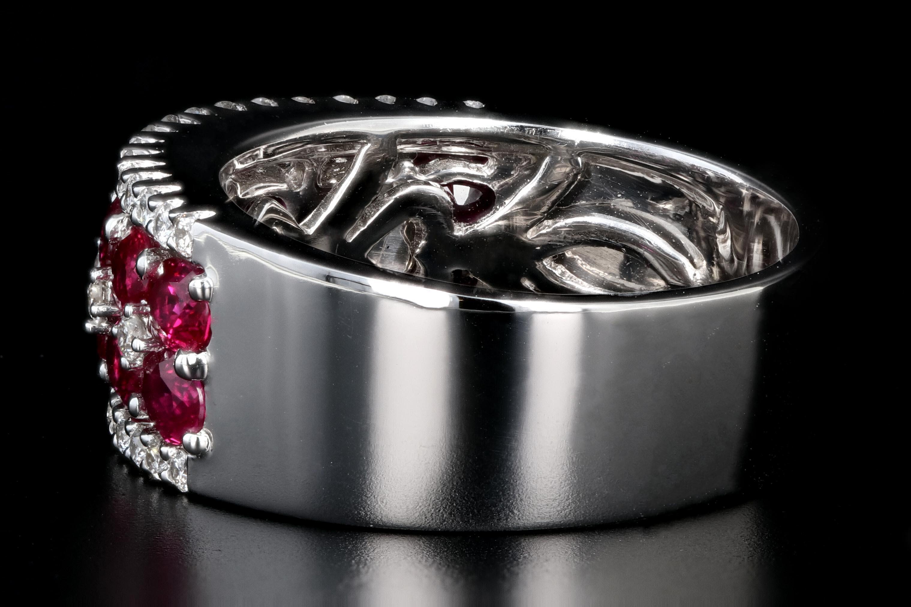 Gregg Ruth 18 Karat White Gold 2.99 Carat Ruby and Diamond Ring In Excellent Condition In Cape May, NJ