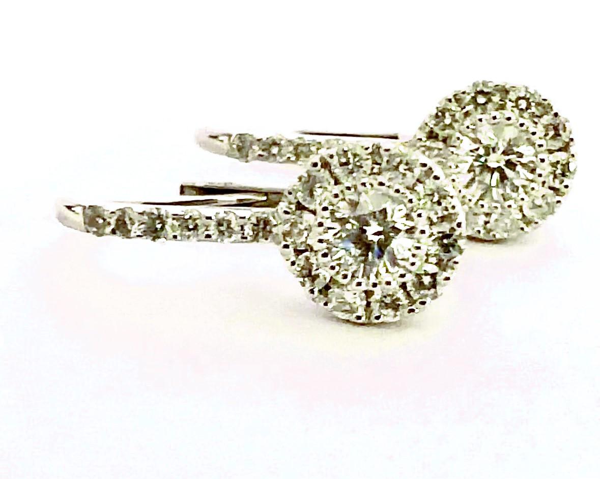 Gregg Ruth 18k White Gold Diamond Dangle Earrings With Appraisal For Sale 6