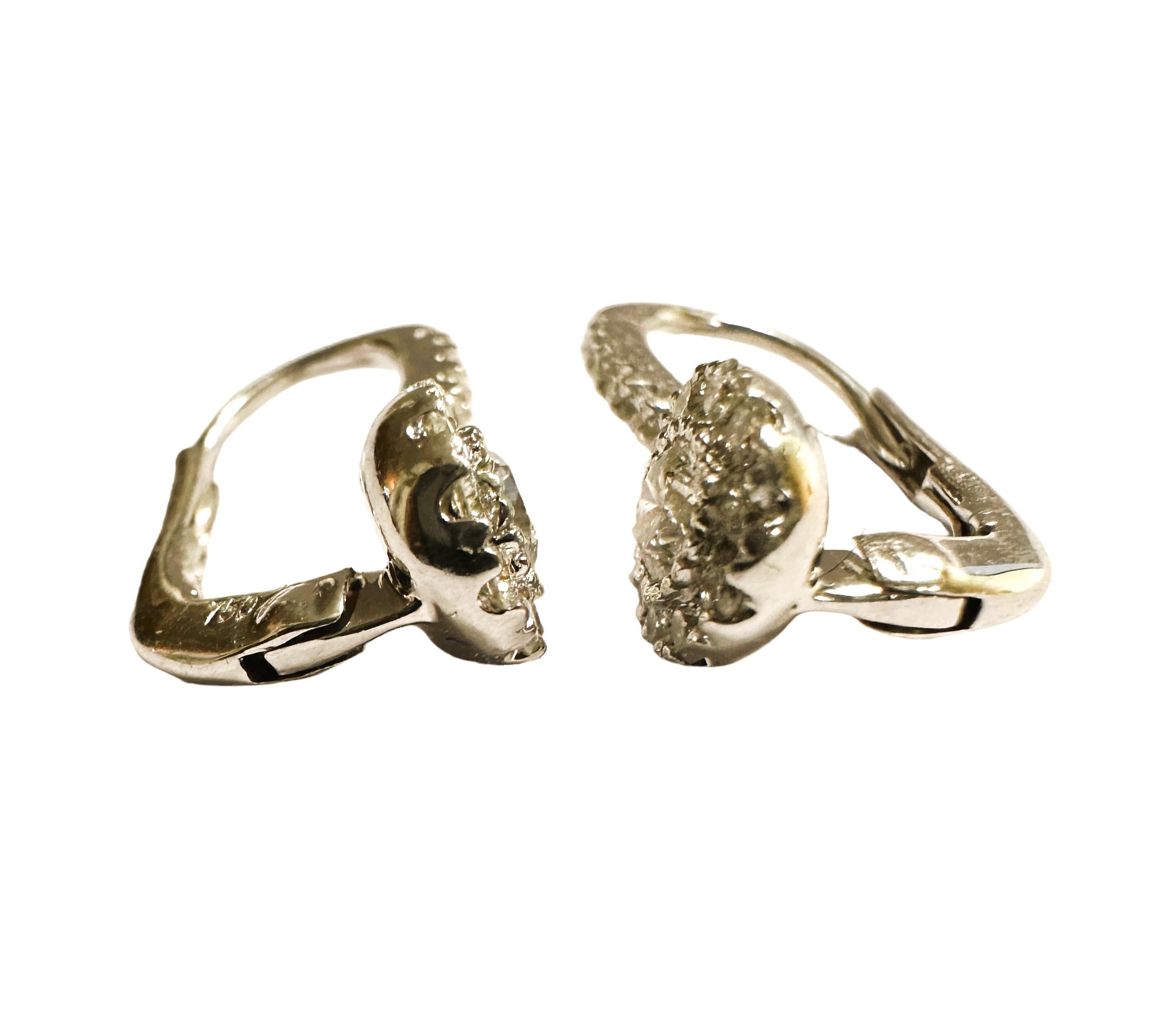 Art Deco Gregg Ruth 18k White Gold Diamond Dangle Earrings With Appraisal For Sale