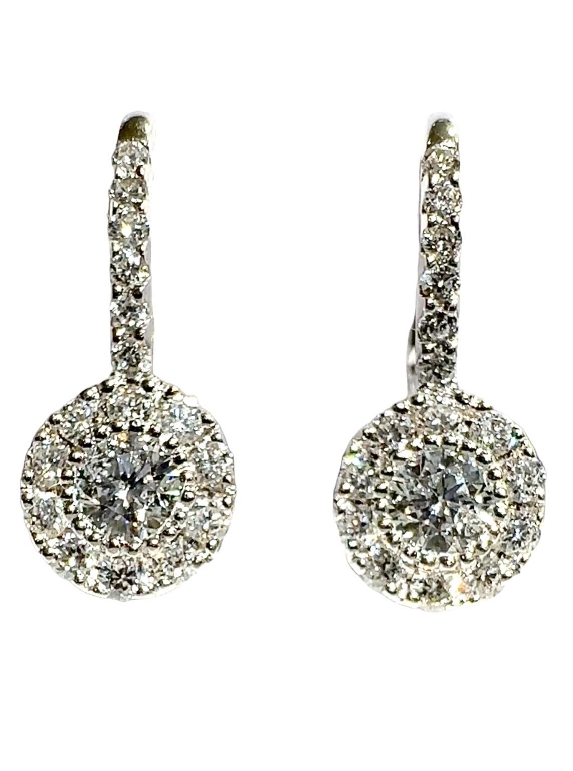 Gregg Ruth 18k White Gold Diamond Dangle Earrings With Appraisal 1