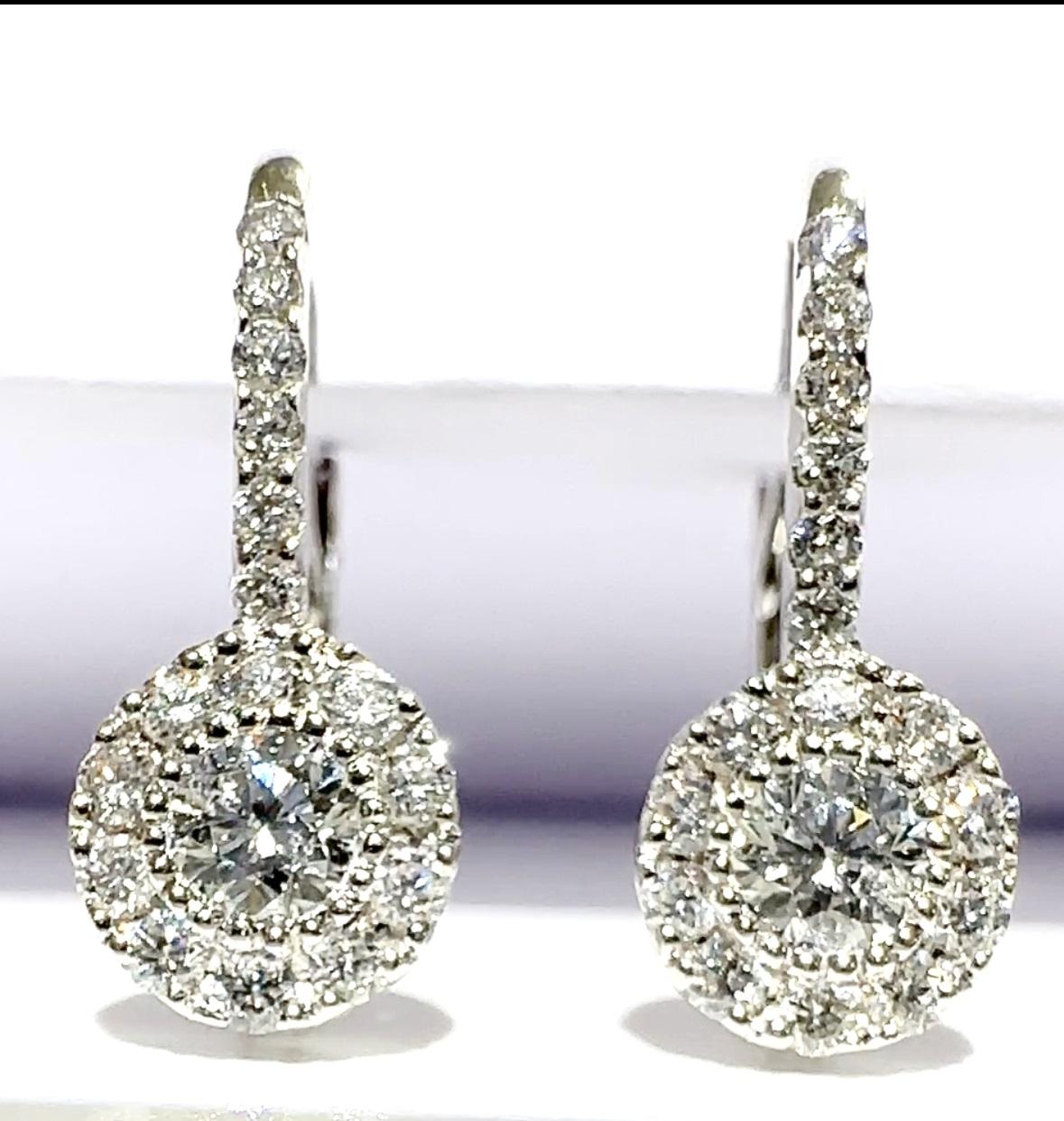 Gregg Ruth 18k White Gold Diamond Dangle Earrings With Appraisal For Sale 2