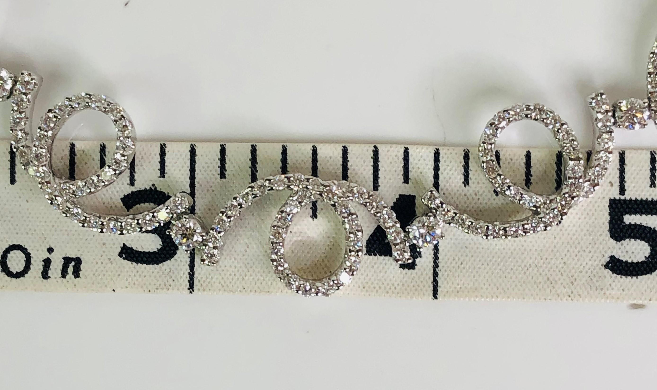 Round Cut Gregg Ruth 18KW 5.66ct Diamond Necklace For Sale