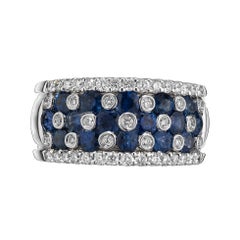 Gregg Ruth 2.70 Carat Round Sapphire Diamond White Gold Band Ring