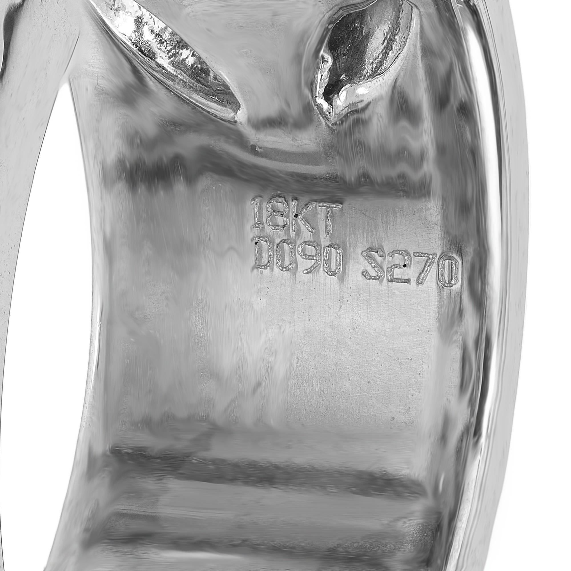 Gregg Ruth 2.70 Carat Round Sapphire Diamond White Gold Band Ring For Sale 1