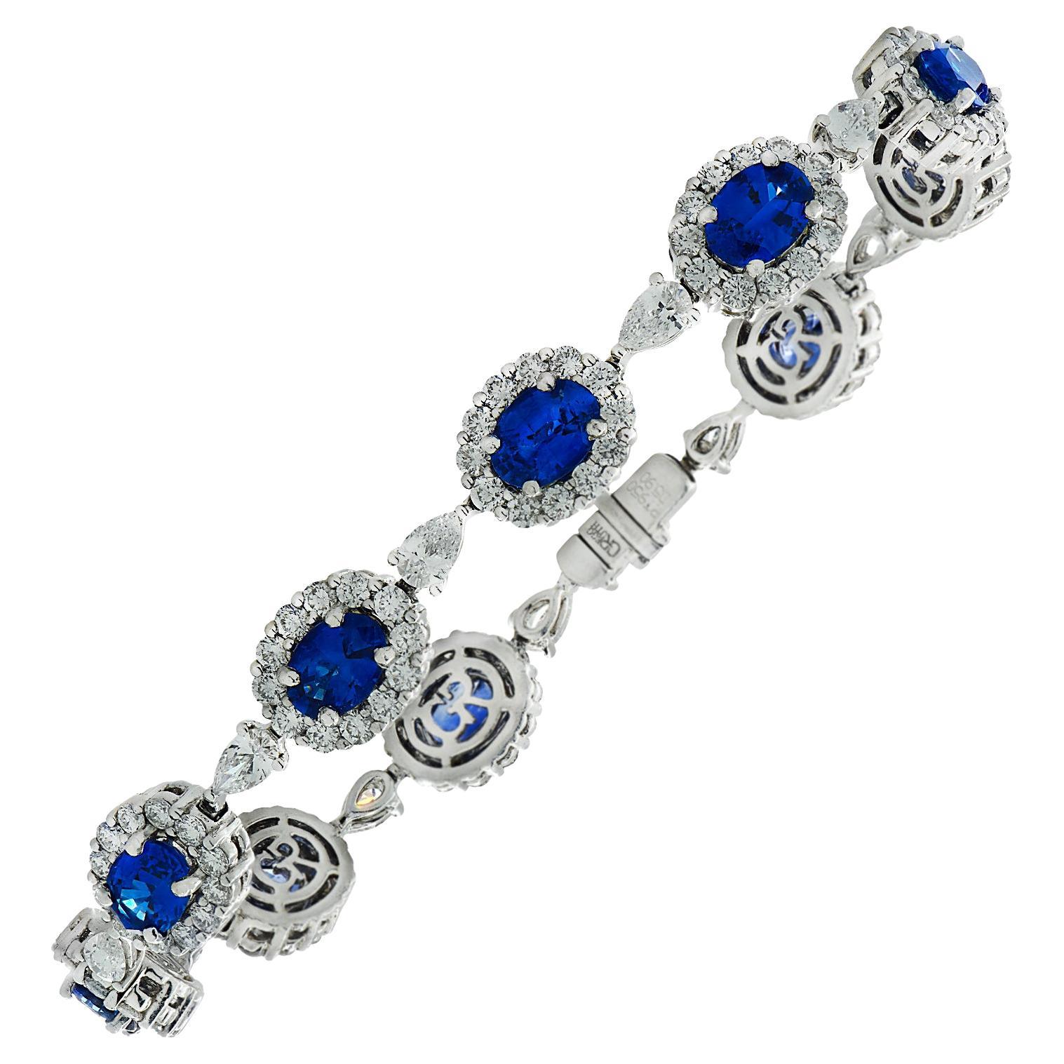 Gregg Ruth 8.98 Sapphire and Diamond Bracelet For Sale