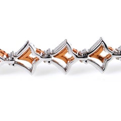 Gregg Ruth Diamond Two Color Gold V-Shaped Bracelet