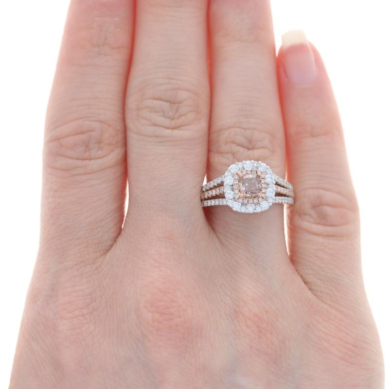 Retail: $34,890

Size: 6 1/2
Sizing Fee: Up 2 sizes for $50

Brand: Gregg Ruth

Metal Content: 18k White Gold & 18k Rose Gold

Stone Information: 
Natural Diamond Solitaire
Carat: .50ct
Cut: Cushion
Color: Fancy Pink (fancy brownish orangey pink,