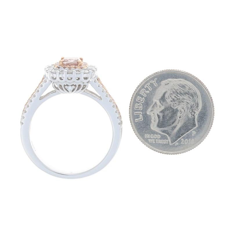 Women's Gregg Ruth Fancy Pink Diamond Halo Ring - White Gold 18k Cushion 1.46ctw GIA For Sale