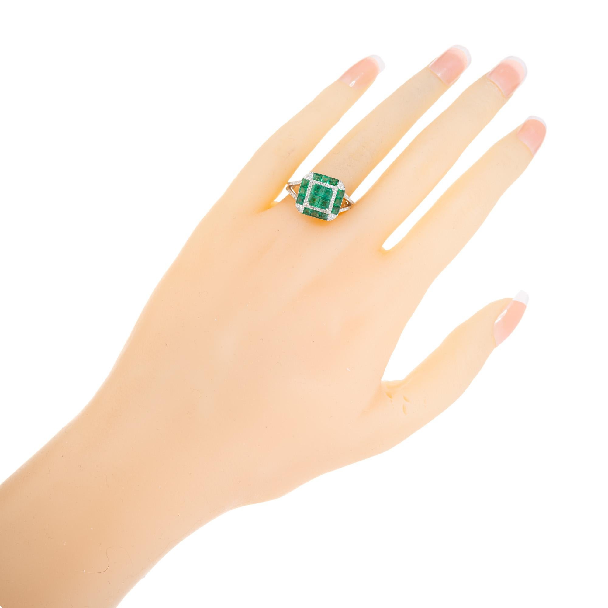 Gregg Ruth GIA Certified 1.71 Carat Emerald Diamond Halo White Gold Ring 4