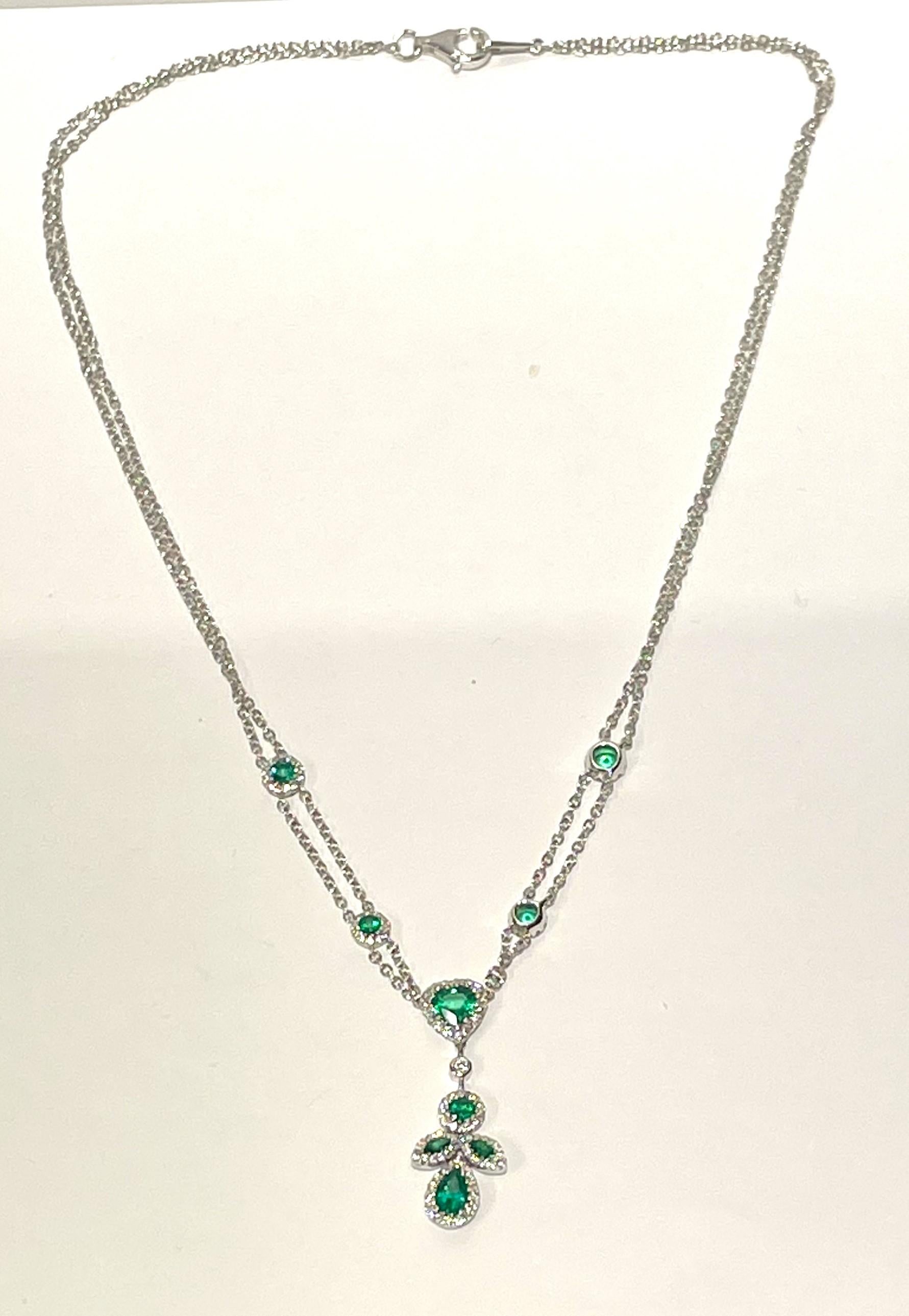 Gregg Ruth Ornate Emerald & Diamond Necklace In New Condition For Sale In Cincinnati, OH