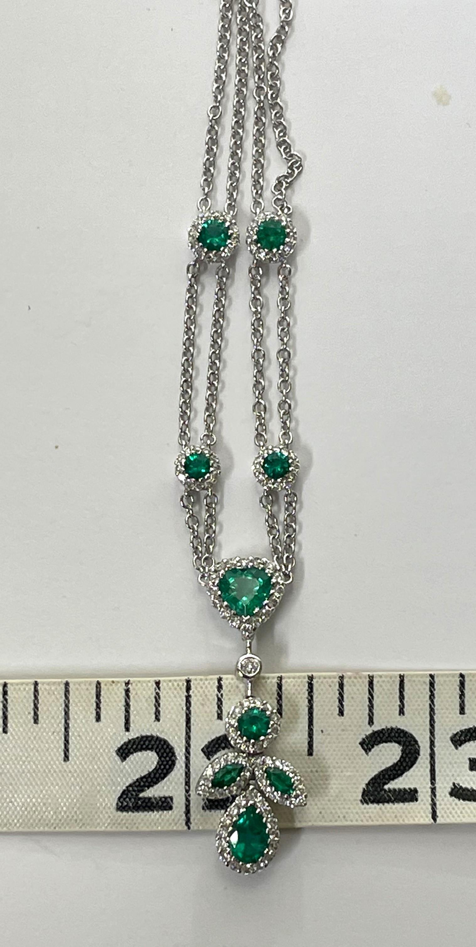 Gregg Ruth Ornate Emerald & Diamond Necklace For Sale 3