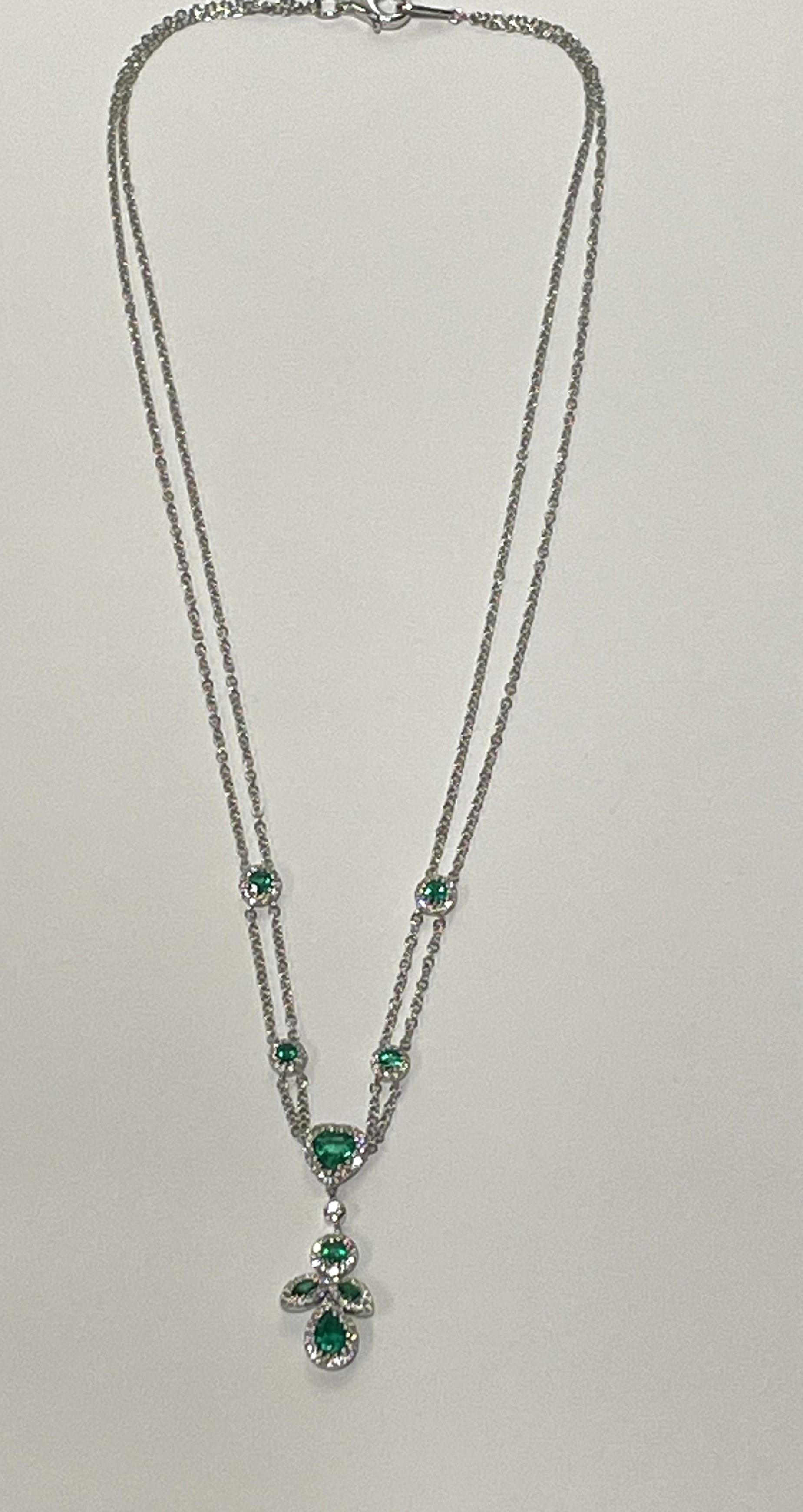 Gregg Ruth Ornate Emerald & Diamond Necklace For Sale 4