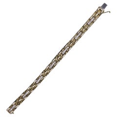 Gregg Ruth Signed 18K Yellow Gold Panther-Link Bracelet with Diamonds – 32.4g