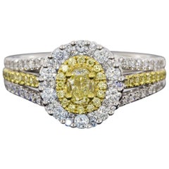 Gregg Ruth White Gold 1.27 Carat Oval Diamond Halo Engagement Ring