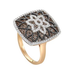 Gregg Ruth 18 Karat Rose Gold Diamond Flower Ring