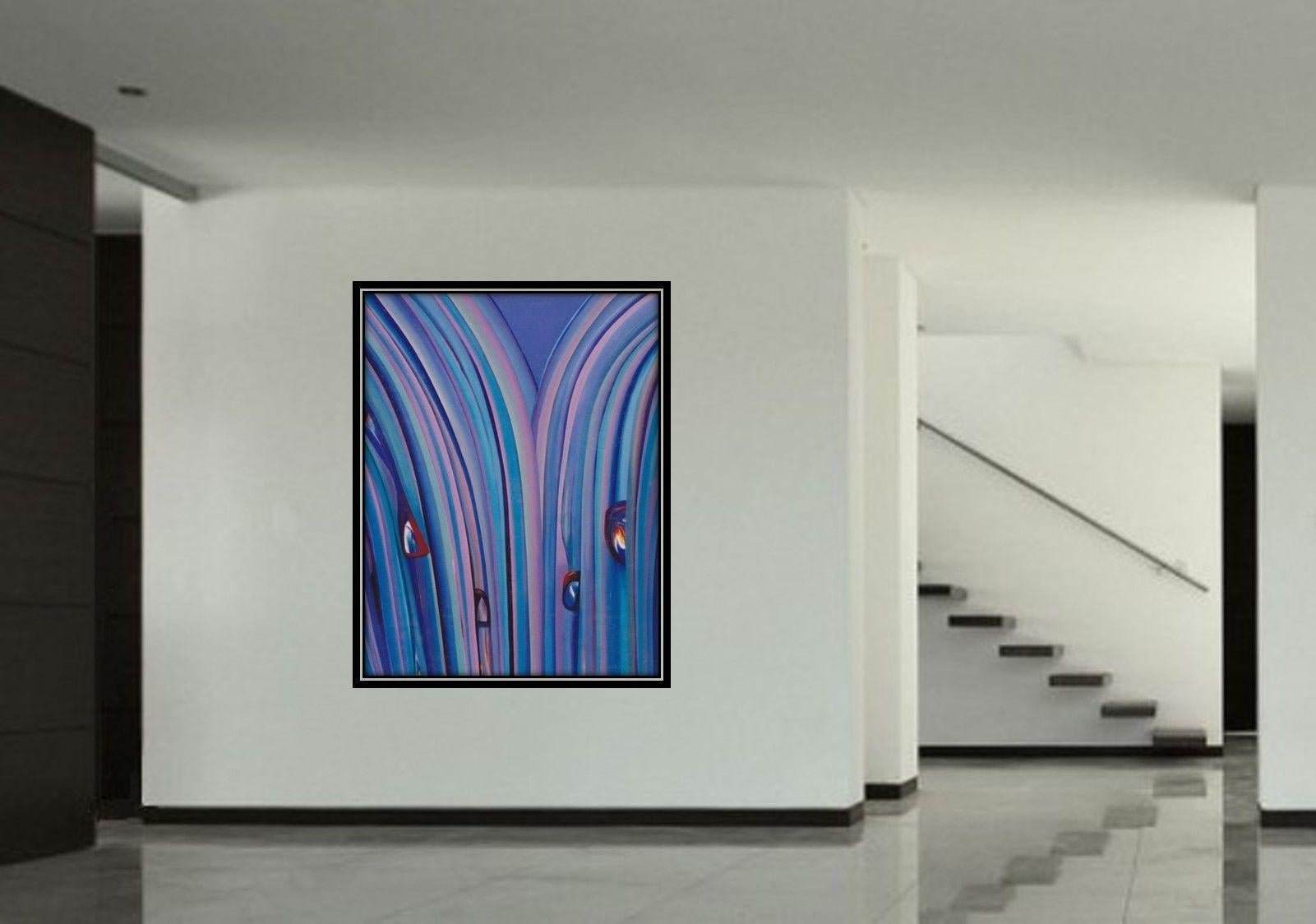 Derrière la cascade n° 2, peinture, acrylique sur toile - Art déco Painting par Gregg Simpson