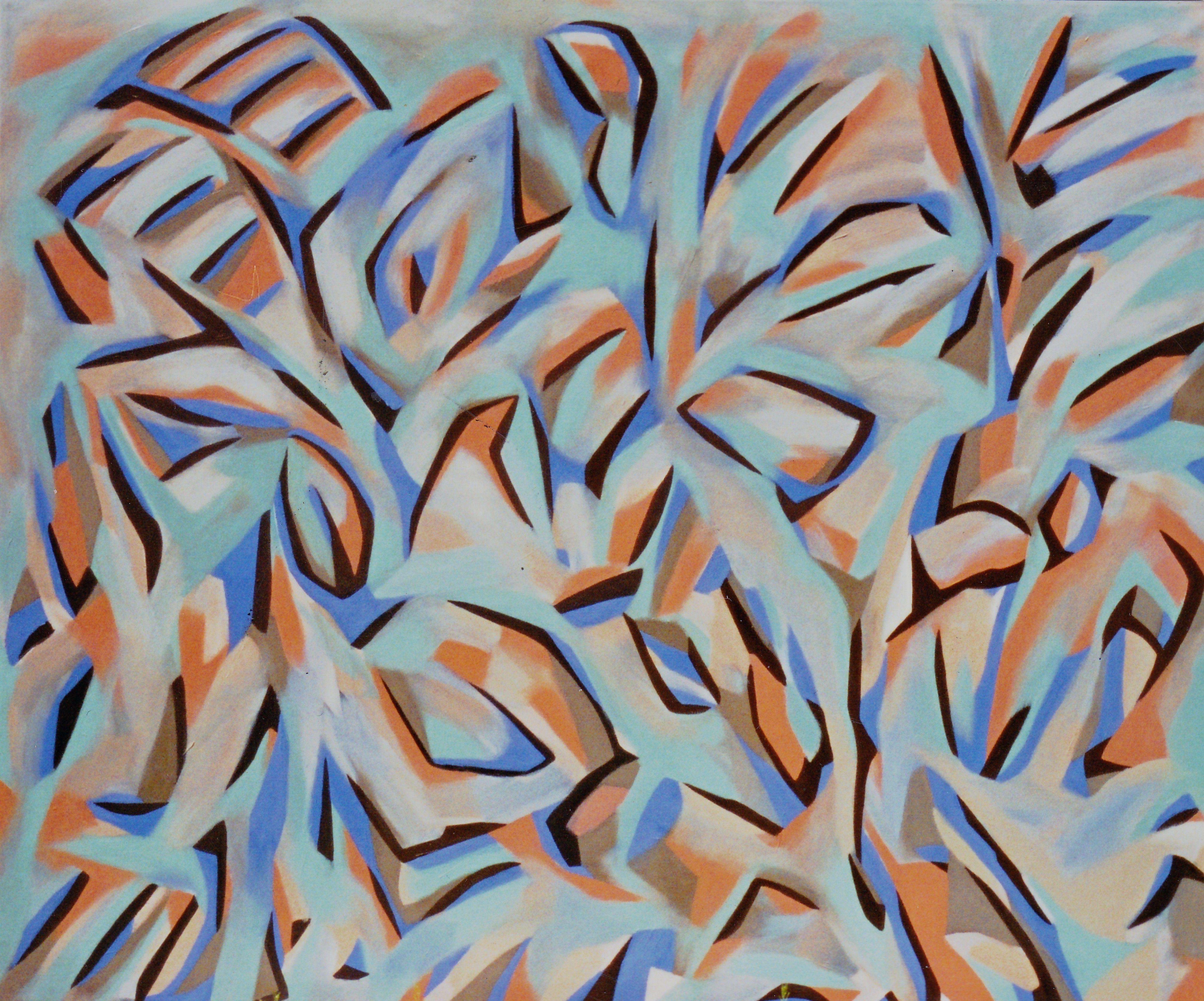 I created this work as an homage to the abstract expressionist painter Willem de Kooning. Signed and dated on the back, wired for hanging, and sold with a Certificate of Authenticity. :: Painting :: Abstract Expressionism :: This piece comes with an